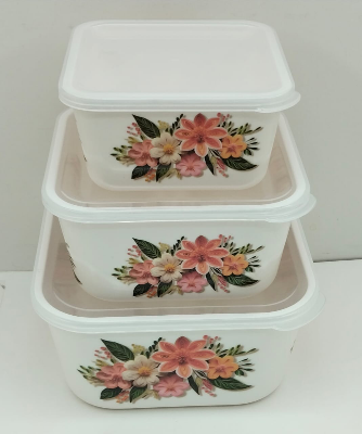 Picture of 3 Pcs Square Container Set-Assorted