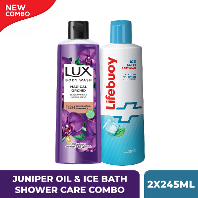 Picture of Lux Juniper Oil & Lifebuoy Ice Bath Shower Care Combo (2x245)ml