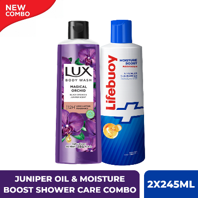 Picture of Lux Juniper Oil & Lifebuoy Moisture Boost Shower Care Combo (2x245)ml