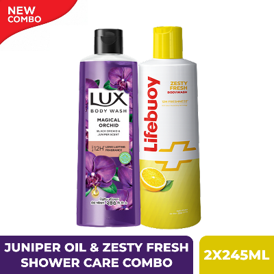Picture of Lux Juniper Oil & Lifebuoy Zesty Fresh Shower Care Combo (2x245)ml