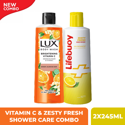 Picture of Lux Vitamin C & Lifebuoy Zesty Fresh Shower Care Combo (2x245)ml