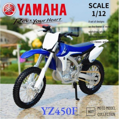 Picture of Yamaha YZ450F Blue and White 1/12 Diecast Motorcycle Model by Maisto - Multicolor