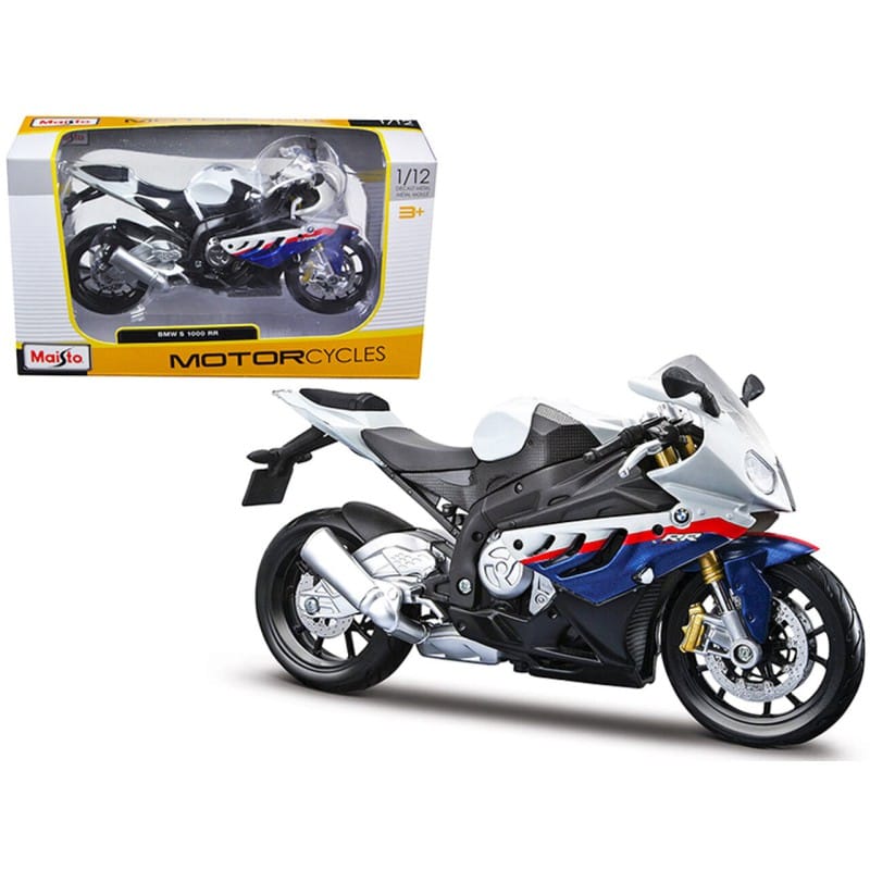 Picture of Maisto Plastic 1/12 BMW S1000RR Motorcycle, White/Red/Blue, Multi color 