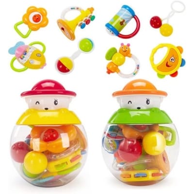 Picture of Baby Rattles,Baby Toys 3-6 Months,8 Pcs Teether, Grab, Shaker and Spin Rattle Toy Set, Early Education Toys for 0,3,6, 9, 12 Month Newborn,