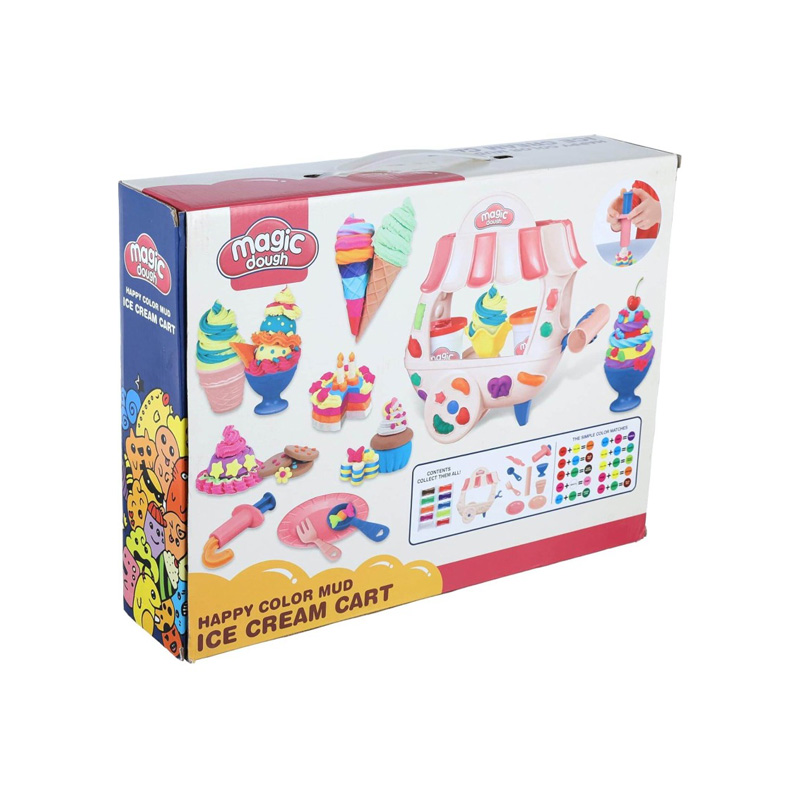 Picture of Magic Dough Happy Color Mud Ice Cream Cart With Clay Collection And Tools - Multicolor