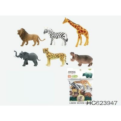Picture of 8pcs 5 inch wild animals - Multicolor