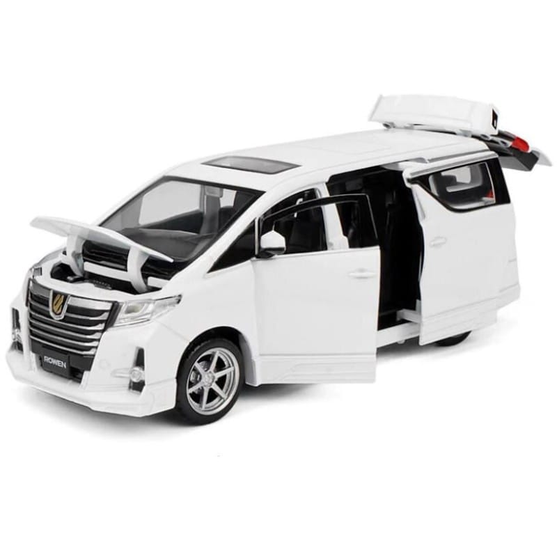 Picture of 1:32 Toyota Alphard MPV Diecasts Car Simulation Steering Shock Toy Vehicles Metal Car 6 Doors Open Model Car Sound Light Toys For Children Gift - car toy - White