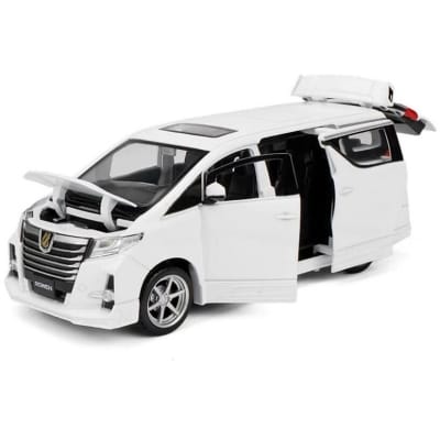 Picture of 1:32 Toyota Alphard MPV Diecasts Car Simulation Steering Shock Toy Vehicles Metal Car 6 Doors Open Model Car Sound Light Toys For Children Gift - car toy - White