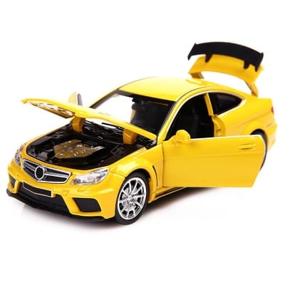Picture of 【Funny Bunny Toy Store】GC 1/32 C63 Alloy Pull-back With Base Simulation Diecast With Sound Light Effect Door For Boys Birthday Xmas Gifts