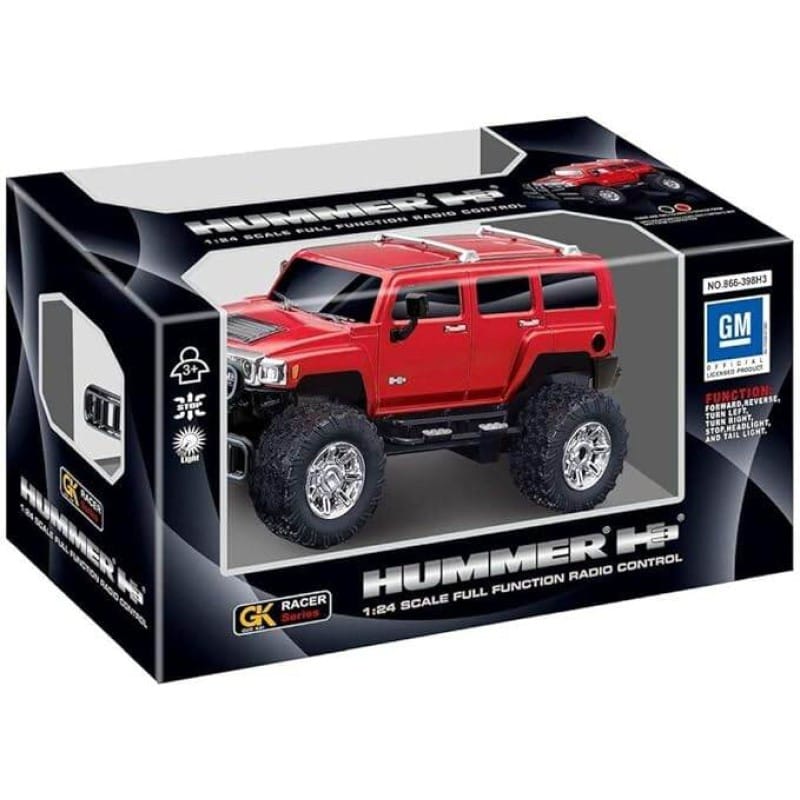 Picture of Remote Control Car 2.4Ghz Compatible with Hummer H3 SUV Model Vehicle High Speed 1/24 RC Cars Toys for Boys Girls Vehicle Racing Hobby with Headlight Christmas Birthday Gifts for Kids (Red) - Red