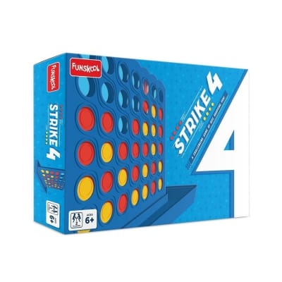 Picture of Funskool Strike 4, Classic Disc Dropping Game, Strategy Game, Board Game for kids, Adults, Families, Educational, 2 Players, Family Fun, Activity Toy for Childrens, Gift Set for Kid, Ages 6+ Years - Multicolor