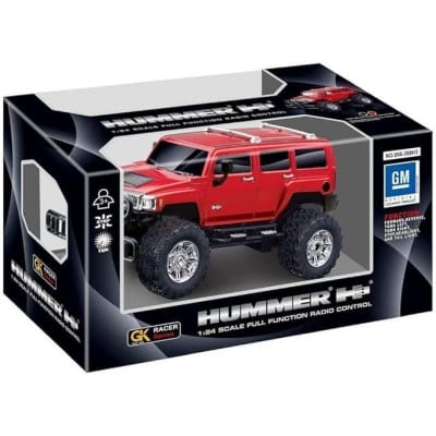 Picture of Remote Control Car 2.4Ghz Compatible with Hummer H3 SUV Model Vehicle High Speed 1/24 RC Cars Toys for Boys Girls Vehicle Racing Hobby with Headlight Christmas Birthday Gifts for Kids (Red) - Red