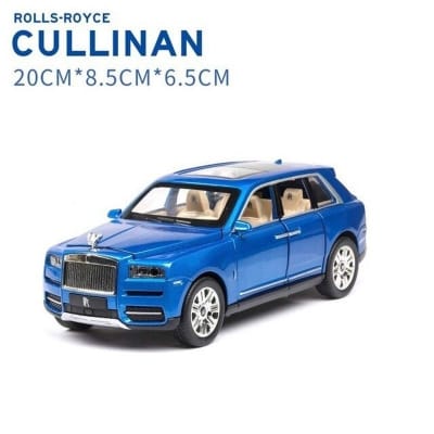 Picture of 1:24 Diecast Toy Car Metal Rolls Royce Cullinan Luxury SUV Alloy Model Simulation Sound Light Pull Car Toy For Children Gift - Car Toy - blue