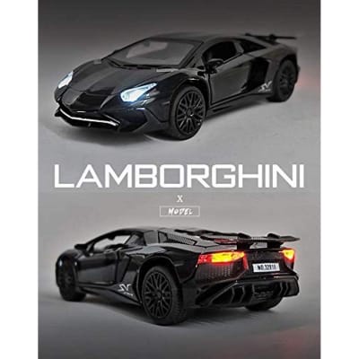 Picture of METRO TOY'S & GIFT 1:32 Die-cast Alloy Lamo Aventador LP750-4 Sports Car with Music & Light & Openable Doors Vehicle Models Toys for Kids Adult(Colors As Per Stock) - Black
