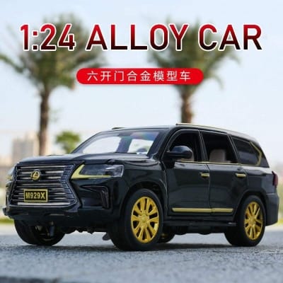 Picture of Lexus M929X SUV Off Road Diecasts 1:24 Alloy Car Luxurious Simulation Toy Vehicles Metal Car 6 Doors Open Model Car Sound Light Toys For Gift - Black