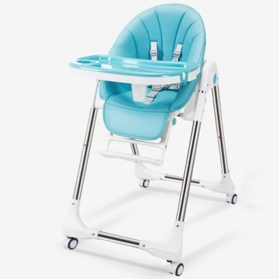 Picture of Baby High Chair Baby Plastic Dining Table High Chair Baby Feeding Chair With Wheel
