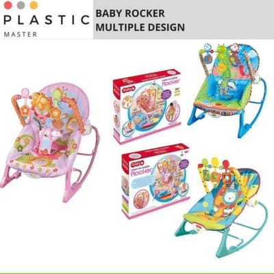 Picture of iBaby Infant to Toddler Rocker with Music & Vibration Baby Bouncer- Pink & Blue