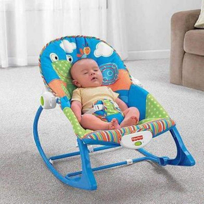 Picture of Fisher Price Infant to Toddler Baby Rocker with Musical Toy Bar & Vibrations- Pink