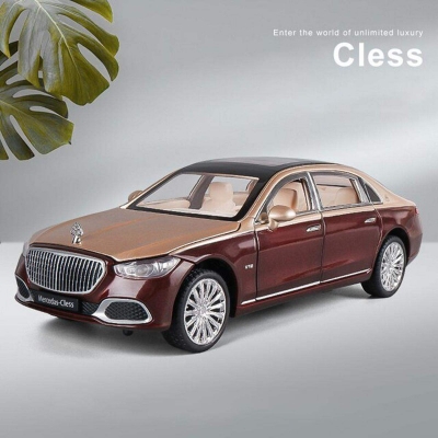 Picture of 1:24 Mercedes Maybach S680 Diecast Alloy Car Luxurious Simulation Toy Vehicles Metal Car 6 Doors Open Model Car Sound Light Toys For Gift