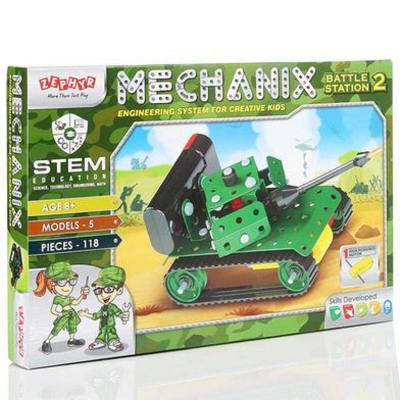 Picture of Zephyr Battle Station 2 block building set for kids-02123 - Green