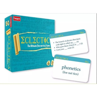 Picture of Funskool Games - Eclectica, The Ultimate foe-net-Ticks Game, Educational & Word Based Game for Kids and Family, 2-4 Players, 10 and Above - Blue