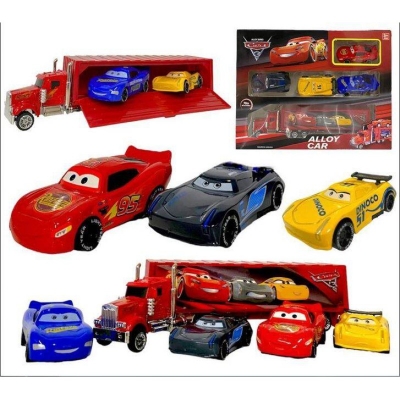 Picture of Truck Cars Set 5 Vehicles Toy Metal Cars/1314-1 - Multicolor