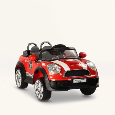 Picture of Ride On Mini Cooper Car Both Remote Control & Manual Drive for Kids for 2-8 years - Red