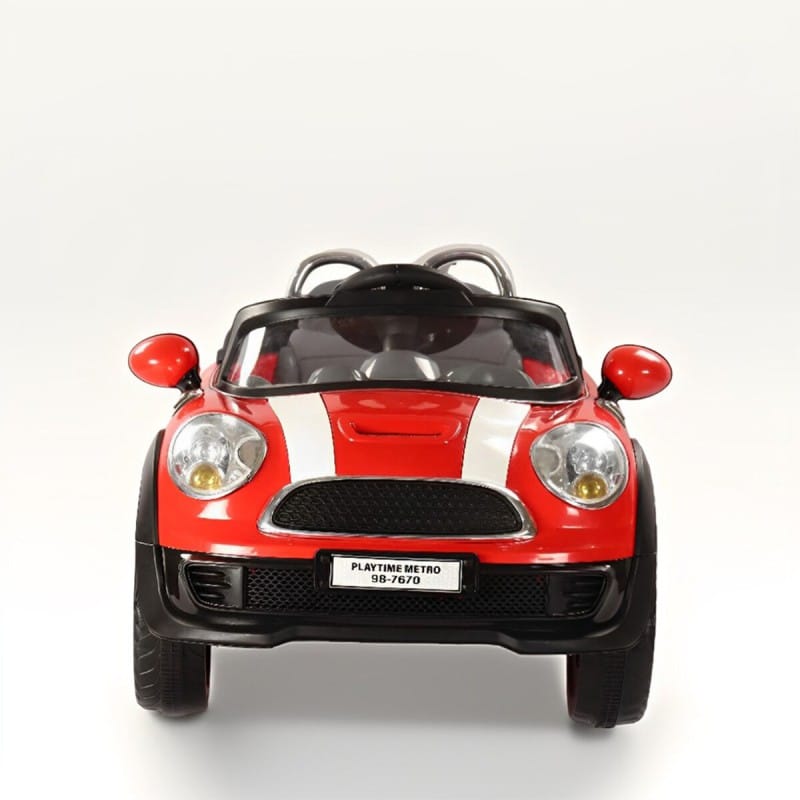 Picture of Ride On Mini Cooper Car Both Remote Control & Manual Drive for Kids for 2-8 years - Red