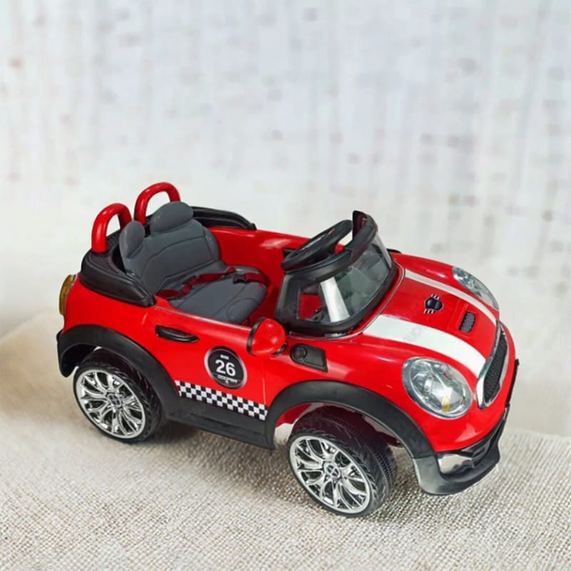 Picture of Ride On Mini Cooper Car Both Remote Control & Manual Drive for Kids for 2-8 years - Red