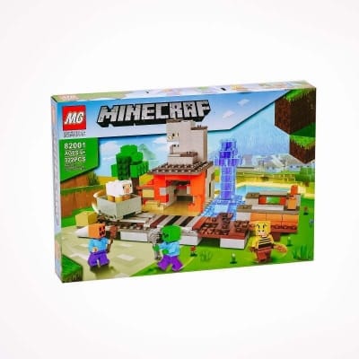 Picture of Building blocks toys Assemble My World 82001 minecraft puzzle: Anti-monster watchtower on the river 322 pieces - Multicolor