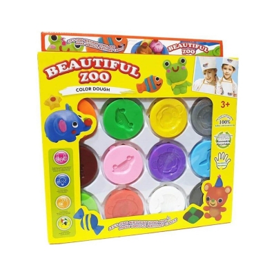 Picture of 12 Pcs Clay Dough Multicolor Play Dough for kids fun with Dise - Multicolor