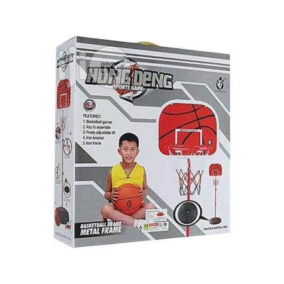 Picture of Hongdeng Basketball Play Set Toy for Kids 2 in 1 Adjustable Height 170 CM with Ball and Pumper - Red