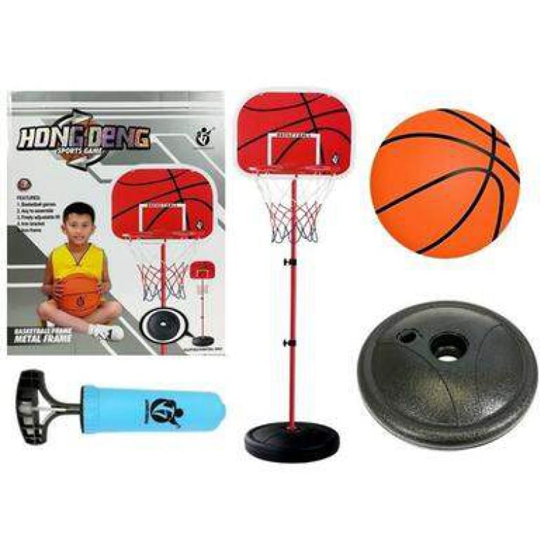 Picture of Hongdeng Basketball Play Set Toy for Kids 2 in 1 Adjustable Height 170 CM with Ball and Pumper - Red