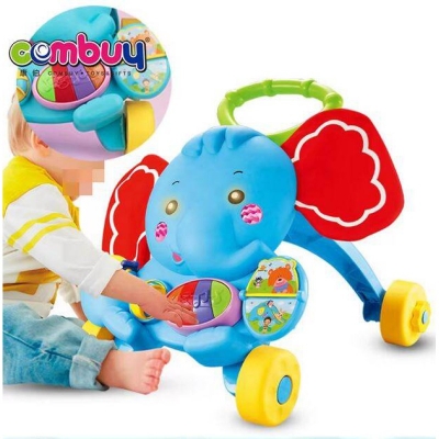 Picture of Animal Cartoon Plastic Walking Trolley Musical Baby Walker - Multicolor