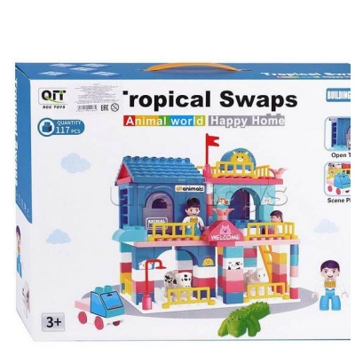Picture of Blocks & Building Toys Constructor "Zoo-2" 117 pieces, in a box - Multicolor