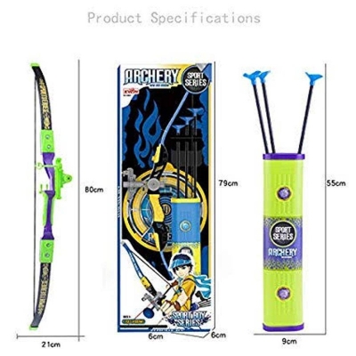Picture of Arrow Set for Kids Boys & Girls - Quiver, 3 Arrows, Strong String Thread & Laser Targeting - Blue