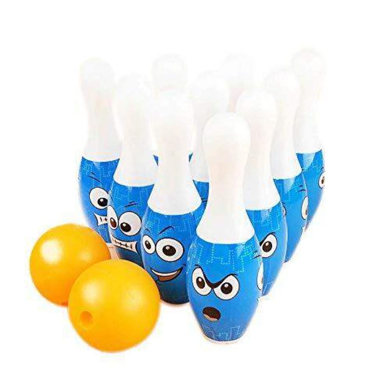Picture of Bowling Set Toy with Emoji drawing for Kids Bowling Game Set 6 Bottles & 2 Balls - Multicolor
