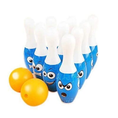 Picture of Bowling Set Toy with Emoji drawing for Kids Bowling Game Set 6 Bottles & 2 Balls - Multicolor