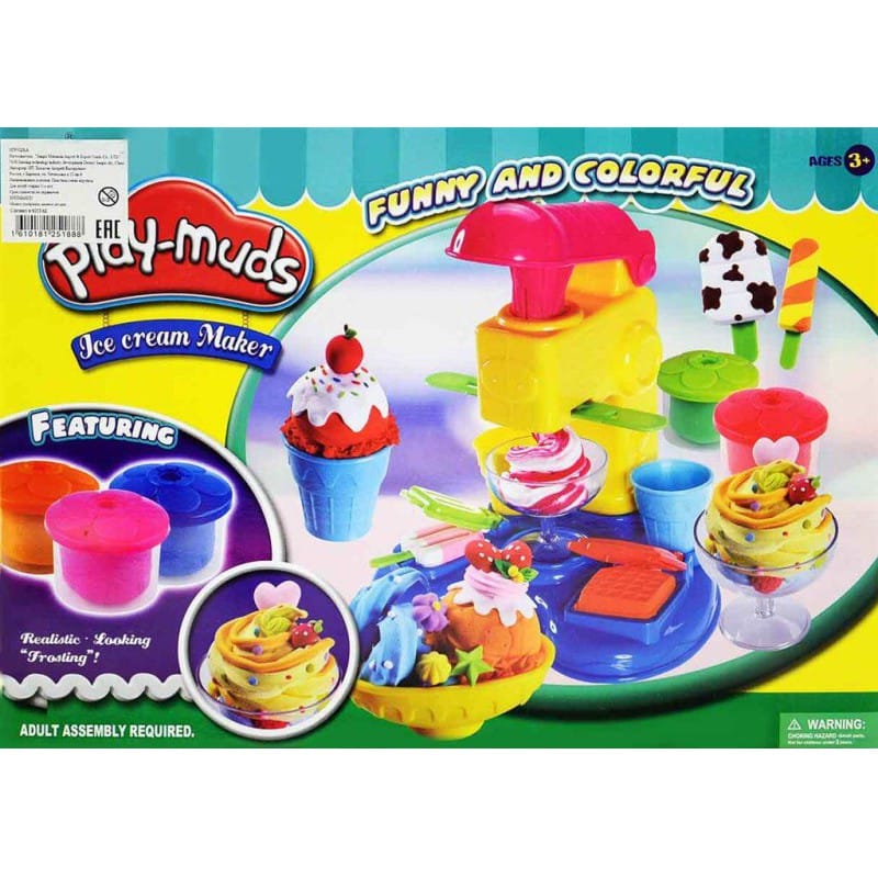 Picture of Play Doh Ice Cream Shoppe Make Pretend Ice Cream Swirls Set for Kids with - Multicolor