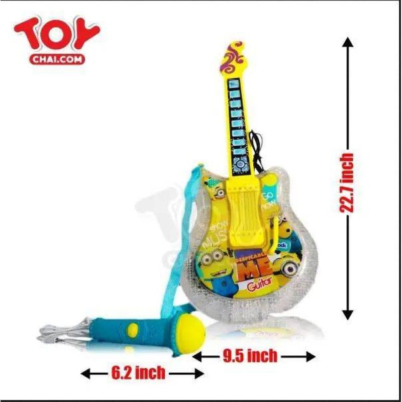 Picture of Minion Magic Guitar and Karaoke Microphone with Music & Lights - Yellow