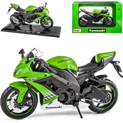 Picture of Kawasaki Ninja ZX-10R Green from 2004 with Socket 1/12 Motorcycle - Multicolor