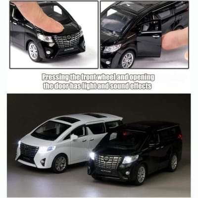 Picture of 1:32 Toyota Alphard MPV Diecasts Car Simulation Steering Shock Toy Vehicles Metal Car 6 Doors Open Model Car Sound Light Toys For Children Gift - car toy
