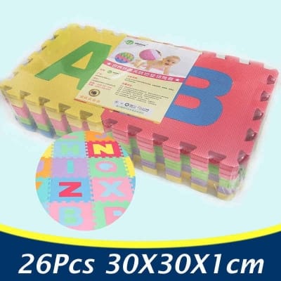 Picture of 26Pcs EVA Carpet English Letter  Play Mat Puzzle Alphabet Crawling Mat for Kids - Blue