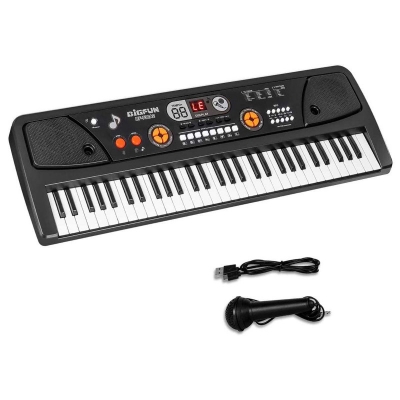 Picture of M SANMERSEN Keyboard Piano for Kids, Kids Piano 61 Keys Portable Pianos Keyboards with Microphone MP3 Function Led Display Musical Toys for 3-12 Years Old Boys Girls Kid