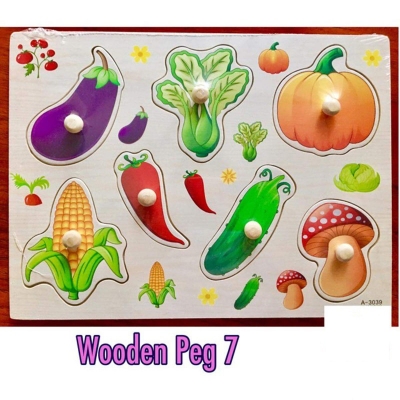 Picture of Wooden Puzzle Peg Vegetables - Multicolor