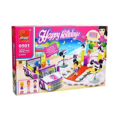 Picture of Puzzle building blocks Building kit, 322 parts Happy Holiday - Discotheque with a car - Multicolor
