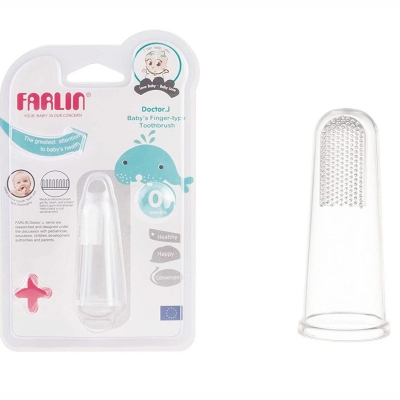 Picture of Farlin Baby's First Toothbrush Soft Finger Type - White