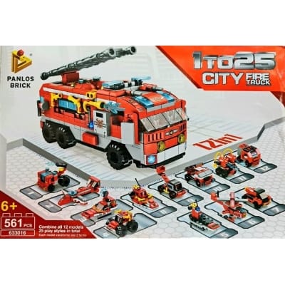 Picture of Panlos 561 Pcs Firefighter  12 In 1 City Building Block For Kids 25 Play Style - Toys - Multicolor