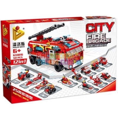 Picture of Panlos 561 Pcs Firefighter  12 In 1 City Building Block For Kids 25 Play Style - Toys - Multicolor