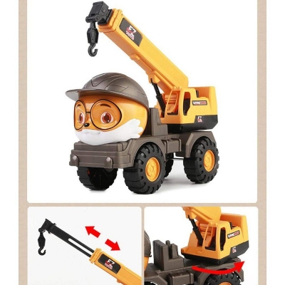 Picture of Home Decor Children's Gift Squirrel Models Excavator Engineering Car Model Forklift Toys Beach Coasting Toy - Yellow